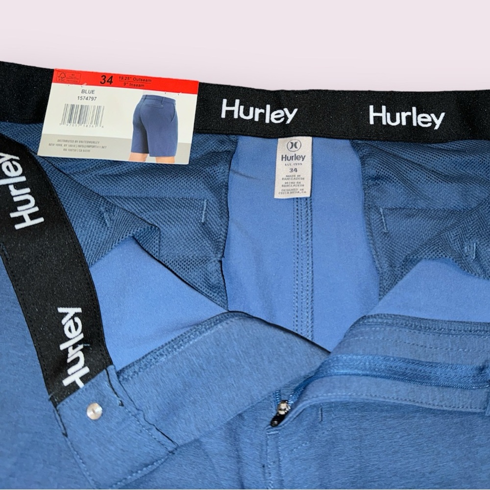 Men’s Hurley Hybrid Walkshort Blue - Size 34 - Picture 4 of 5